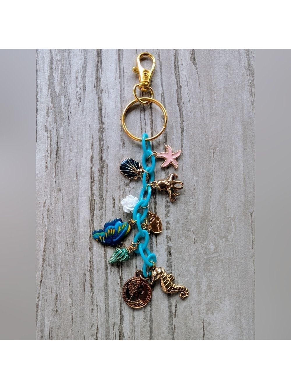 Beach Inspired Purse Charm Keychain